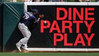 Next Story Image: Brewers' Liriano hit in face by pitch vs Dodgers, taken off